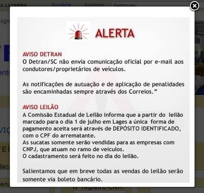 Detran alerta sobre falso e-mail