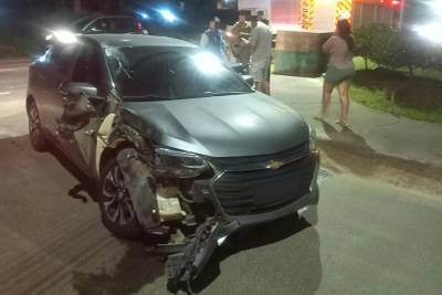 Motociclista fica gravemente ferido após colisão com carro na SC-445