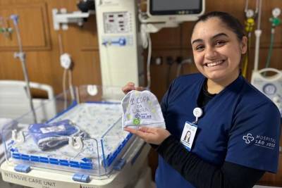 Fotos: primeira Copa, primeiro gol de fofura: bebês entram no clima do Mundial em hospital de Criciúma