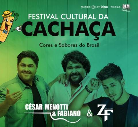 Festival da Cachaça terá show com César Menotti & Fabiano e Zé Felipe