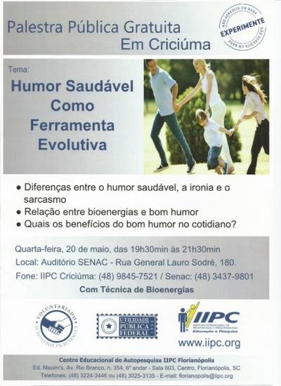 Palestra Gratuita- Humor SaudÁvel Como Ferramenta