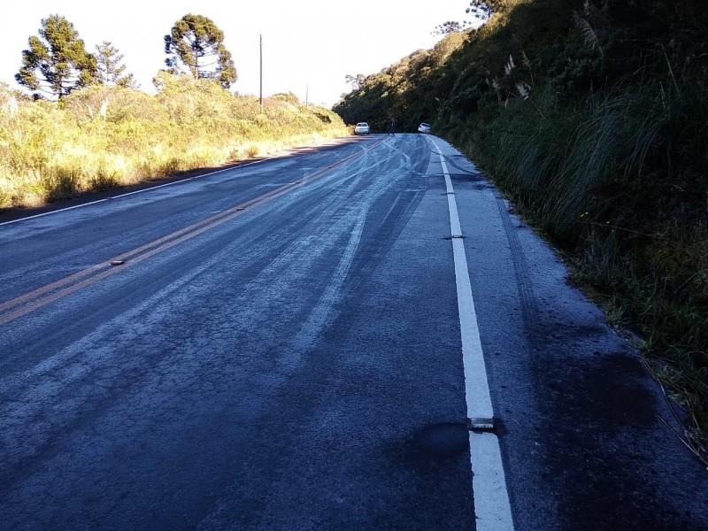 PMRv alerta motoristas sobre gelo na pista em rodovias da região serrana