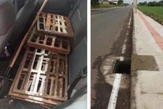 Turvo: homem é preso por furtar 15 tampas de bueiro