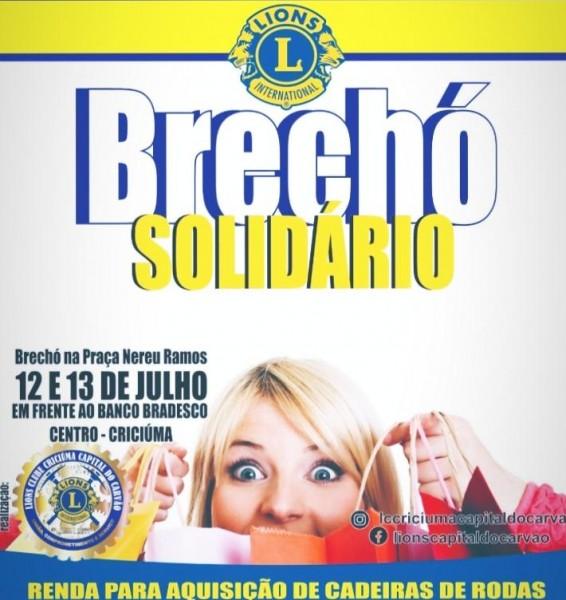 Lions Clube Criciúma Capital do Carvão promove Brechó Solidário