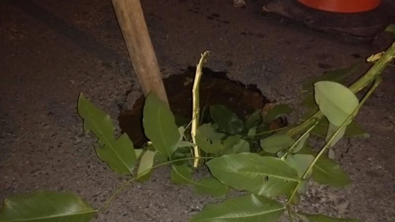 Asfalto cede e abre buraco em rua de Criciúma