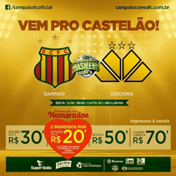Sampaio Corrêa faz promoção de ingressos para receber o Tigre