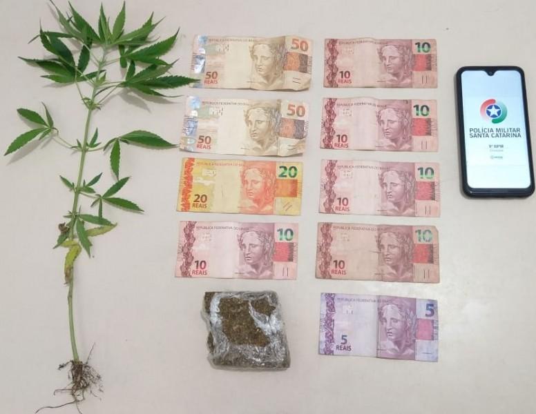 Criciúma: ocorrência no bairro Imperatriz resulta em apreensão de pé e porção de maconha