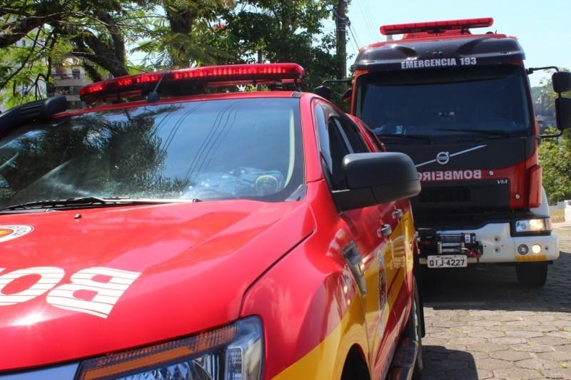 Princípio de incêndio é registrado em residência em Urussanga na manhã deste sábado