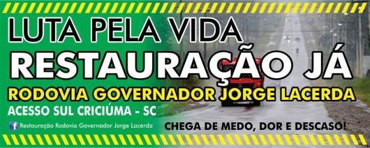 Moradores do bairro Verdinho farão adesivaço em prol da rodovia Jorge Lacerda