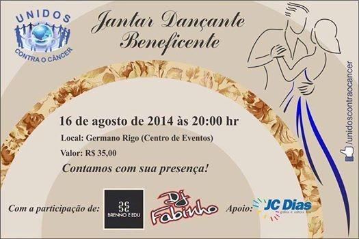 Associação Unidos Contra o Câncer promove jantar beneficente