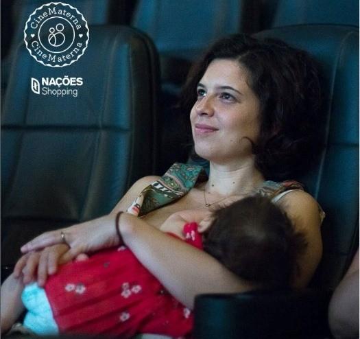 Tarde de cinema para mamães e bebês no Nações Shopping