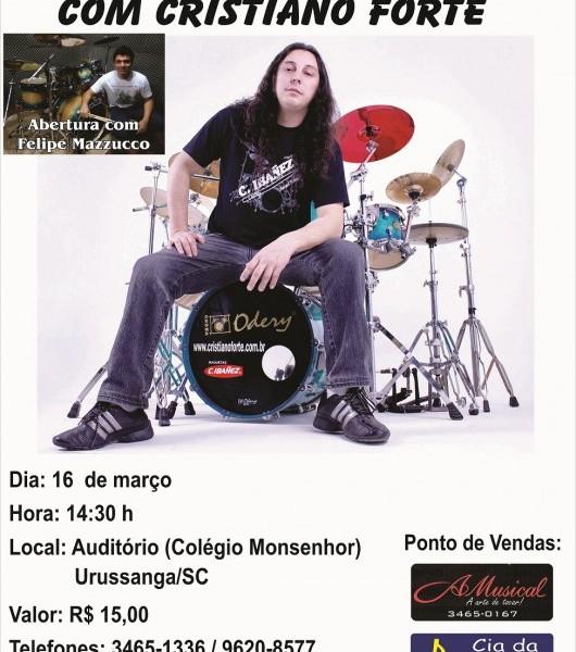 Workshop de bateria com Cristiano Forte em Urussanga