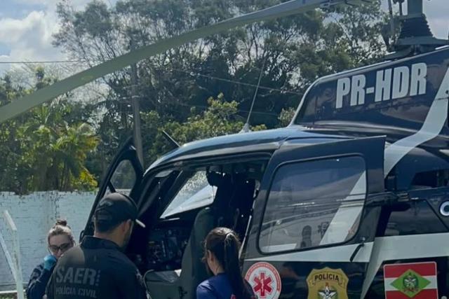 Serviço aeromédico encaminha jovem gravemente ferido para Criciúma
