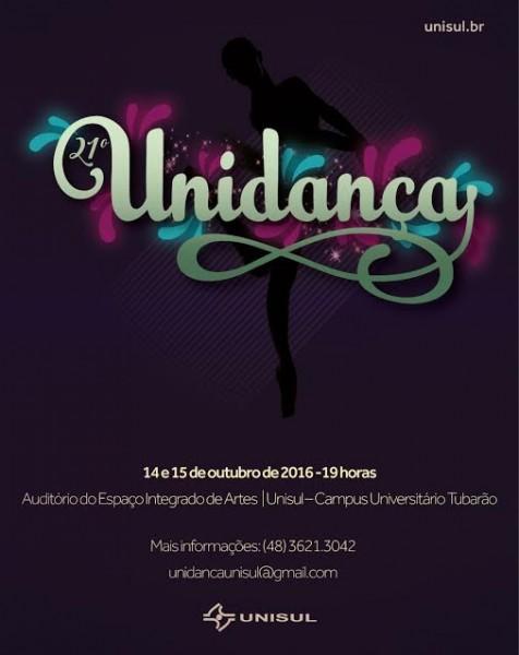 Unidança acontece nos dias 14 e 15 em Tubarão
