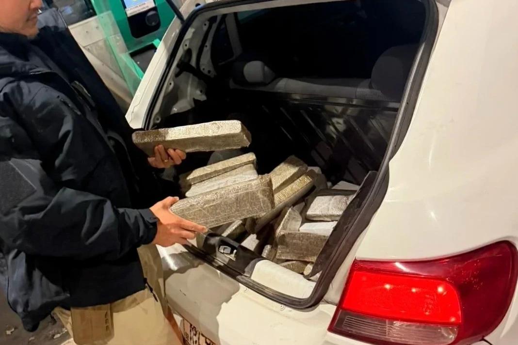 Dupla é flagrada levando 50 quilos de maconha até o Sul catarinense