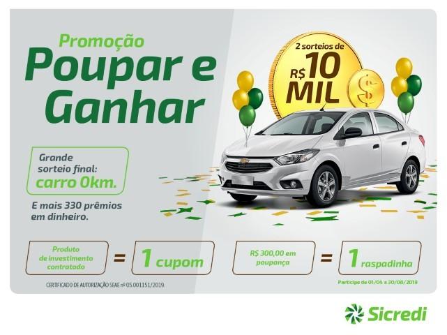 Associados e poupadores da Sicredi Sul SC concorrem a mais de 330 prêmios em dinheiro e um carro 0km