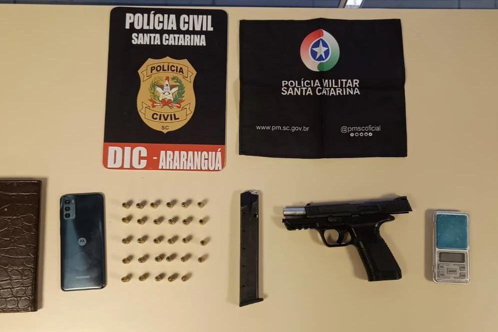 Polícias Civil e Militar realizam operação e arma de fogo e munições são apreendidas