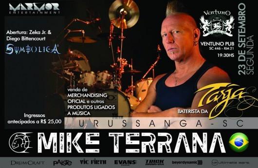 Baterista Mike Terrana estará em Urussanga para workshop