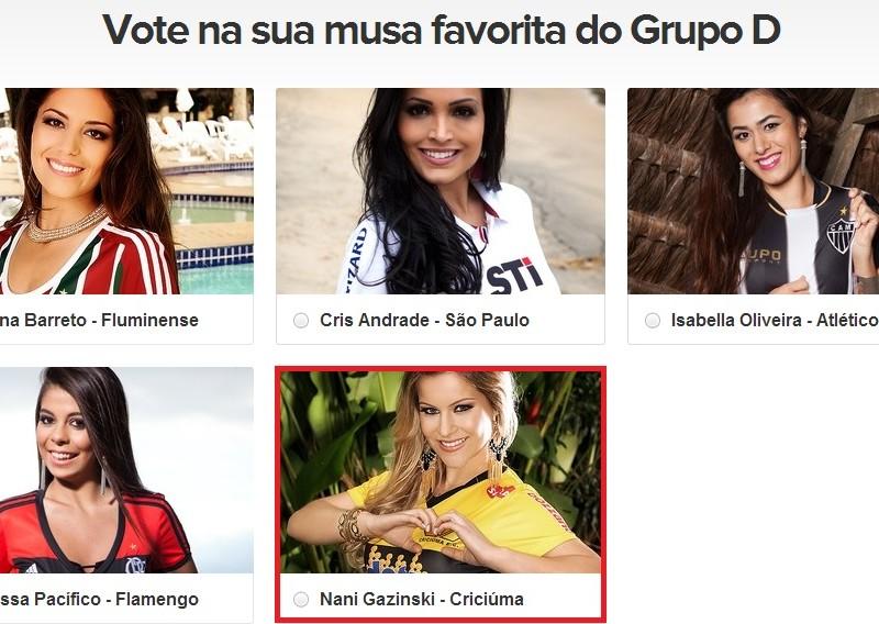Musa do Brasileirão: votação termina hoje. Nani Gazinski está na disputa