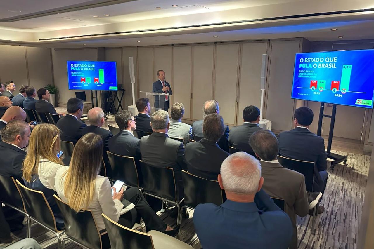Em Nova York, governador apresenta potenciais de Santa Catarina para atrair novos investimentos