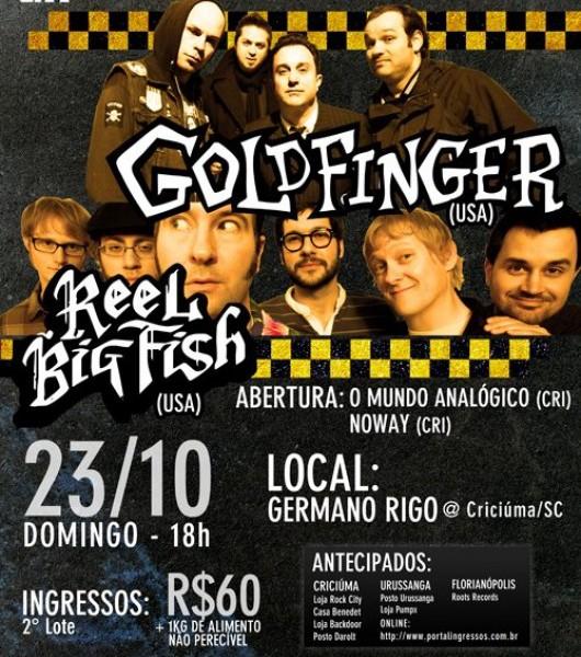 Reel Big Fish e Goldfinger neste domingo em Criciúma