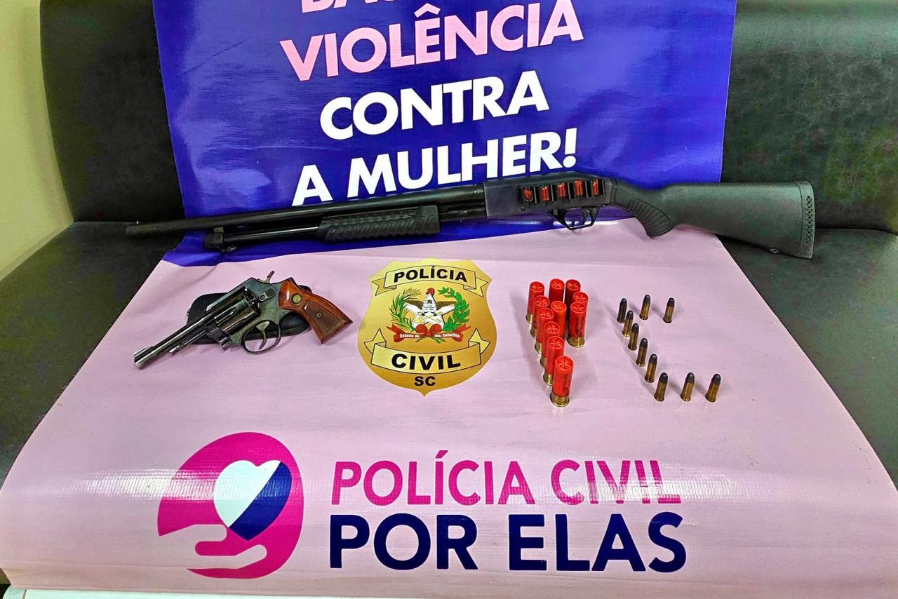 Polícia Civil apreende armas em casa de homem investigado por violência doméstica
