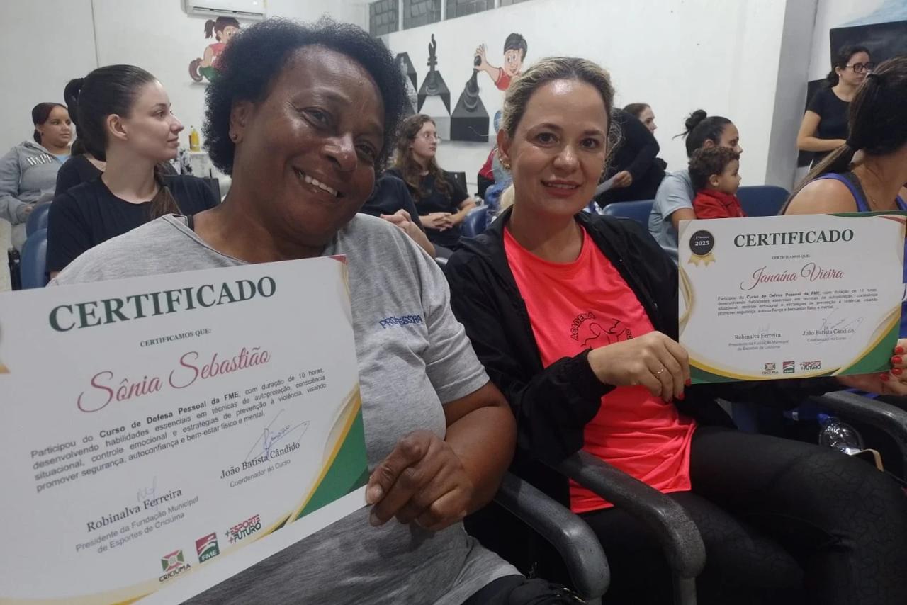 Primeiras turmas do curso de defesa pessoal para mulheres têm aulas finalizadas em Criciúma