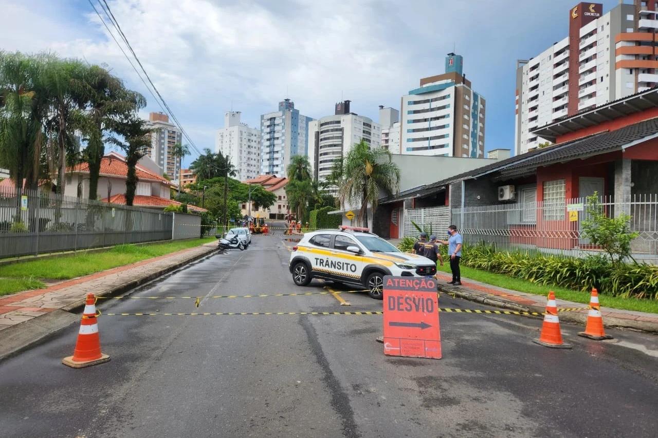Criciúma: ruas permanecem bloqueadas após vazamento de gás ser confirmado