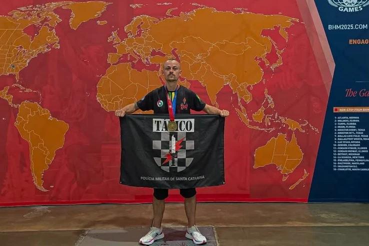 Além da Farda: cabo da PM de Tubarão conquista bronze no World Police and Fire Games 2025, nos EUA