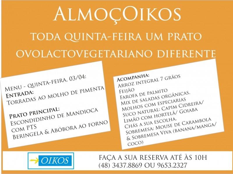 Almoçoikos: Almoço Vegetariano Das Quintas