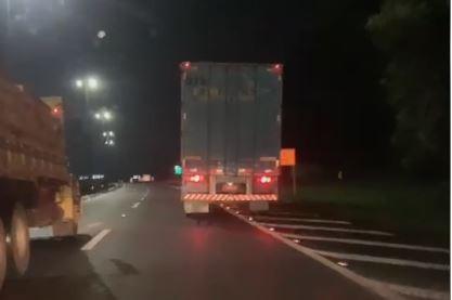 Embriaguez ao volante: motorista de carreta é flagrado dirigindo em zigue-zague na BR-101