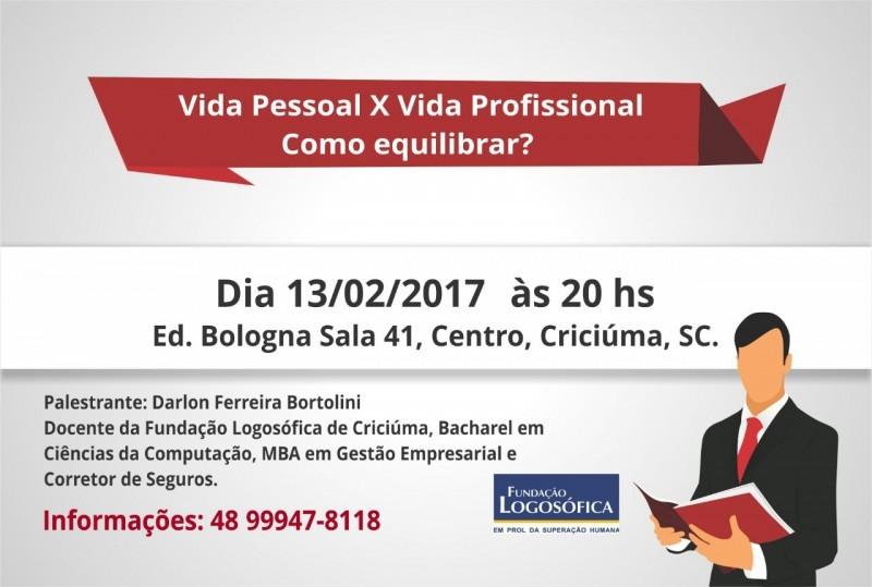 Palestra Vida Pessoal X Vida Profissional Como Equ
