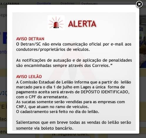 Detran alerta sobre falso e-mail