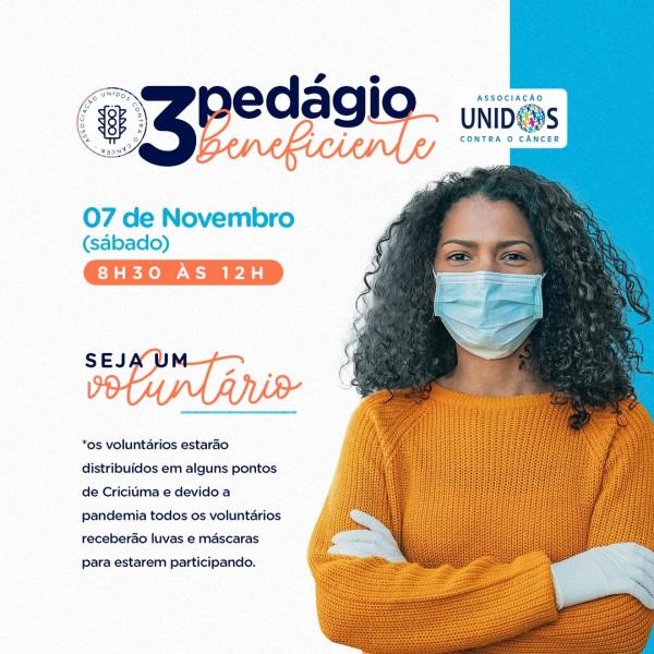 ONG Unidos Contra o Câncer está cadastrando voluntários para pedágio beneficente