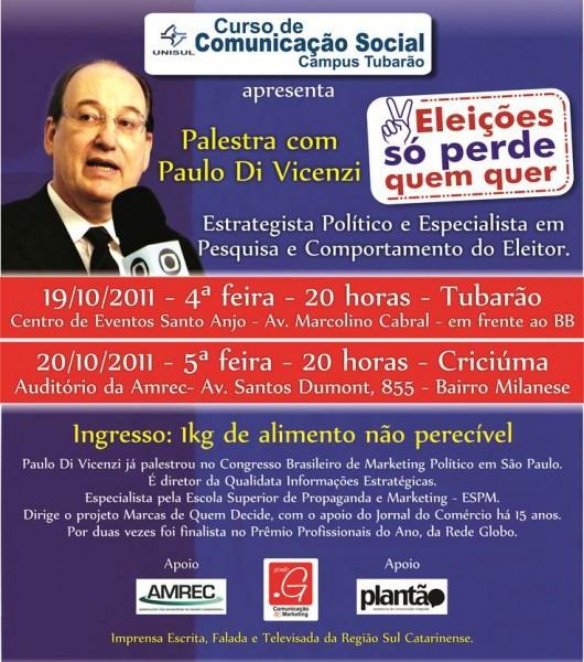 Palestra Eleições, em Tubarão