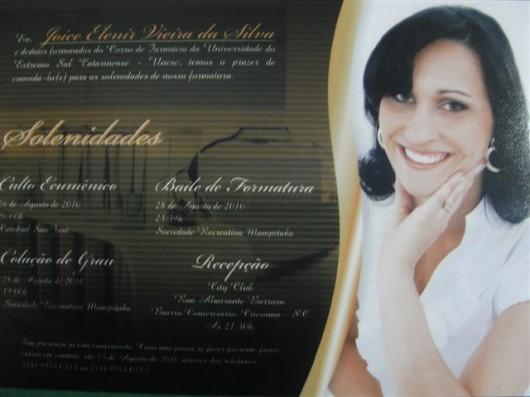Formatura de Joice Elenir Vieira da Silva em Farmácia - UNESC