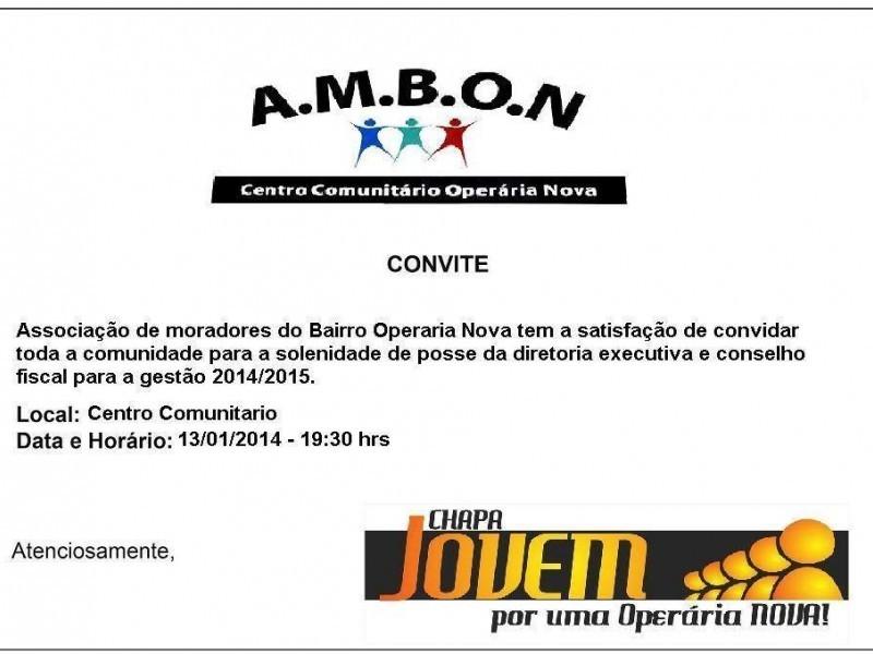 Posse Da Nova Diretoria Da Associação De Moradores