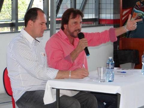 César e Anisio participam de encontro no Colégio Murialdo